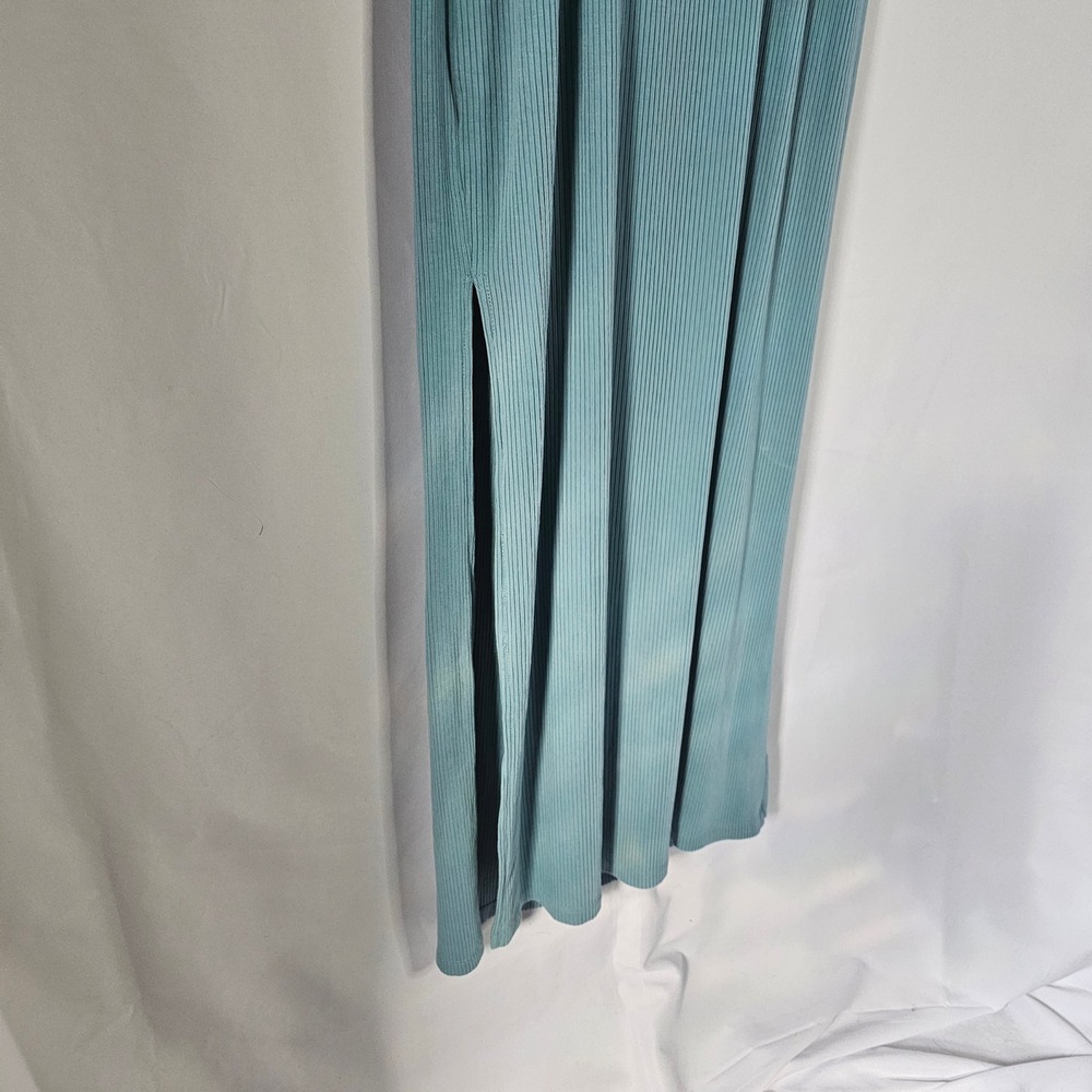 L*Space Ribbed Twist Back Maxi Dress Large Blue Coastal Summer - Picture 2 of 7